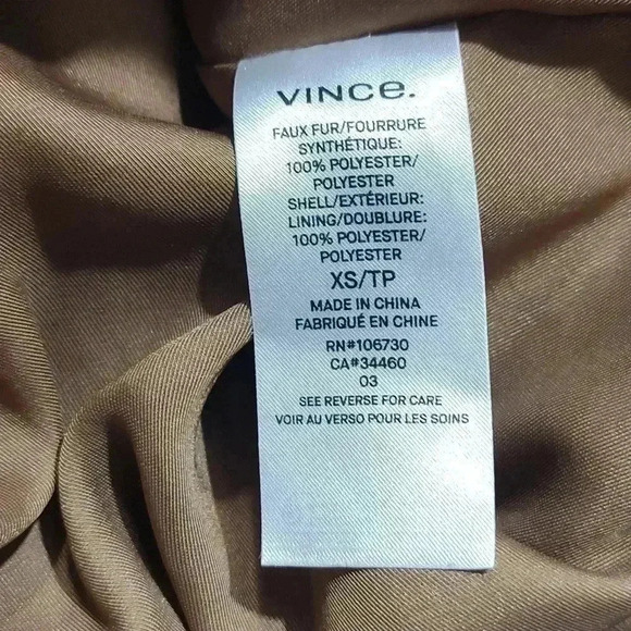 Vince Faux Fur Zip Hoodie - extra small, Sand Dollar - Picture 12 of 12